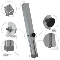 ModulaDecks Teleskopfuß Höhe 60-100 cm