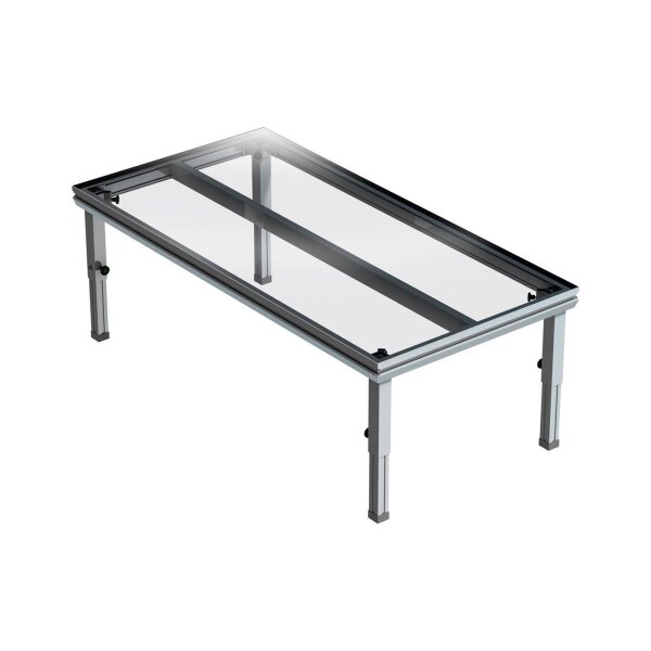 ModulaDecks Bühnenpodest mit transparenter Plexiglasoberfäche 2x1 m