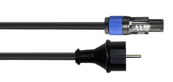 Cordial CFCA 1,5 S 3x 1.50 mm² powerCON®-Netzkabel mit Schuko®-Stecker, Länge 1,5m