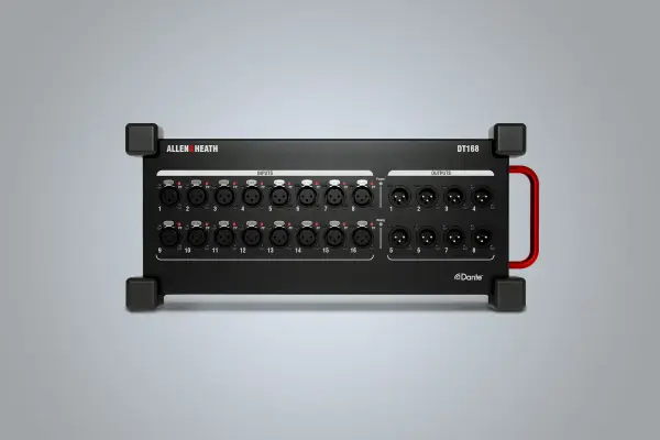 Allen & Heath DT168 Portable Dante I/O expander 4 HE, 16 mic/line in 8 XLR out für AHM-64/ Avantis/ dLive/ SQ-Series