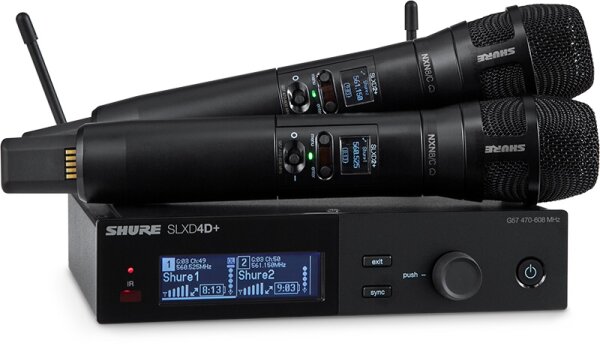 Shure SLXD24D+/N8C 2-Kanal-Drahtlossystem mit Nexadyne 8/C Handsendern